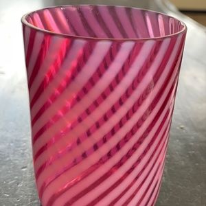 Northwood Cranberry Opalescent Swirl Drinking Glass Art Buckeye Tumbler